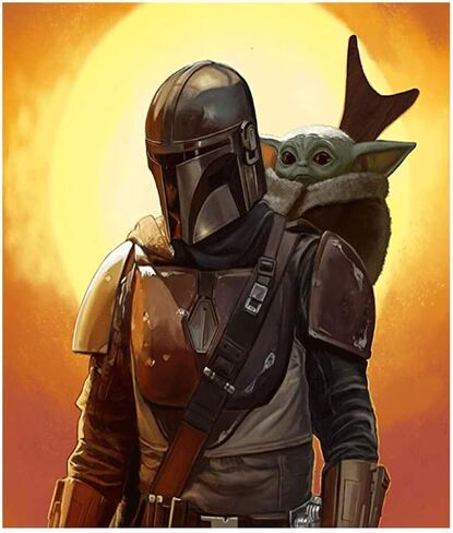 طلاء Kimily Star Wars DIY بالأرقام للبالغين والأطفال طلاء Mandalorian بالأرقام Star Wars DIY طلاء Yo_da طلاء أكريليك بالأرقام طقم طلاء جدار المنزل وغرفة المعيشة وغرفة النوم Baby Yo_da in Kuwait