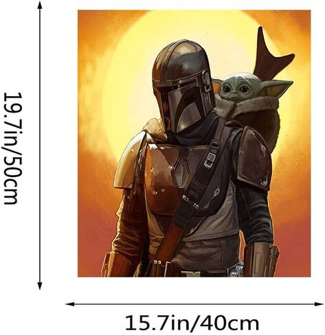 طلاء Kimily Star Wars DIY بالأرقام للبالغين والأطفال طلاء Mandalorian بالأرقام Star Wars DIY طلاء Yo_da طلاء أكريليك بالأرقام طقم طلاء جدار المنزل وغرفة المعيشة وغرفة النوم Baby Yo_da in Kuwait