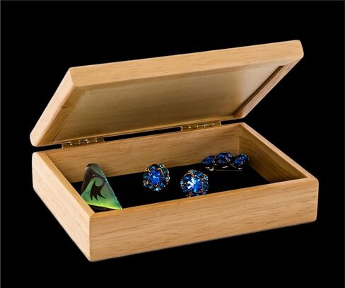 Wood Flower Jewelry Box - Hinged Lid Organizer for Rings, Bracelets, Watches - Store Your Precious Valuables In This Spacious Velvet-Lined Holder - (#2126AH 6x8x2) in Saudi Arabia