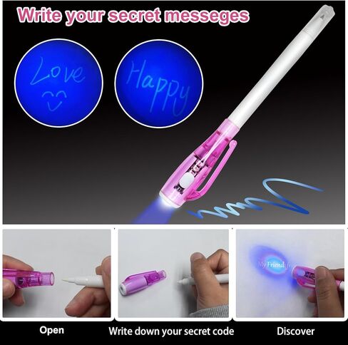 GINMLYDA Pop Girls Diary مع قفل وحبر غير مرئي قلم مزدوج النهاية، 7.5 × 5.4 بوصة 160 صفحة مبطنة تململ مجلة الفتيات ذات القلب الملون للأطفال مجموعة أقلام دفتر سرية هدايا للكتابة in Kuwait