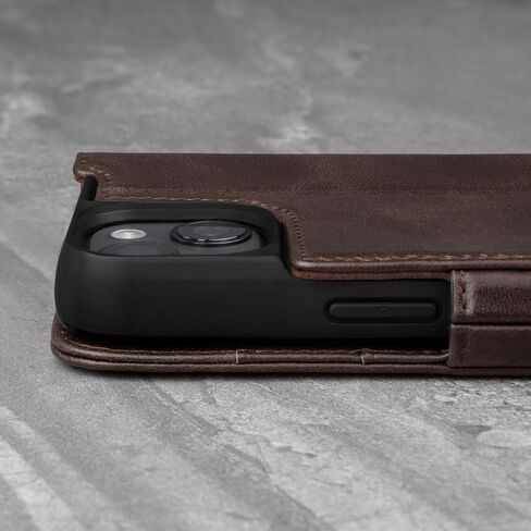 TORRO Case Compatible with iPhone 13 – Premium Leather Wallet Case with Kickstand and Card Slots (Dark Brown) in Saudi Arabia