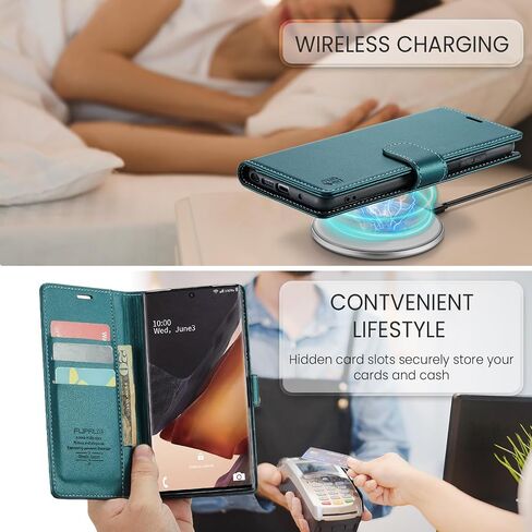 for Samsung Galaxy Note 20 Ultra 5G Wallet Case with RFID Blocking Credit Card Holder, PU Leather Flip Kickstand Shockproof Cover for Women Men (Black) in Saudi Arabia