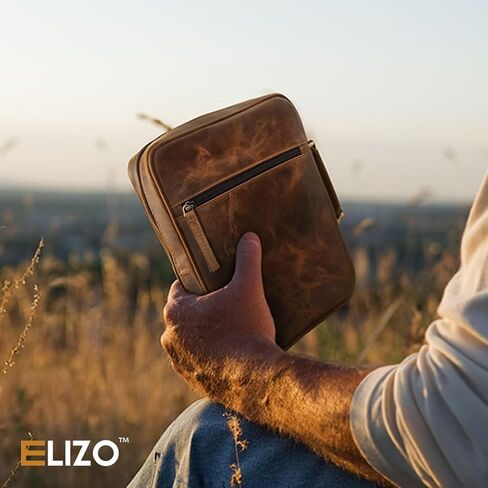 غطاء الكتاب المقدس الجلدي من ELIZO للرجال والنساء، جراب الكتاب المقدس الصغير، غطاء كتاب صغير بسحاب، حقيبة الكتاب المقدس، حقيبة حمل، هدايا دينية مسيحية، علامة بوربون in Kuwait