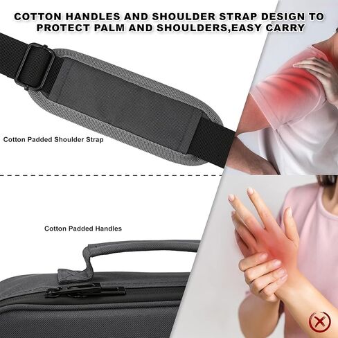 حقيبة حمل من الكتاب المقدس مع سحاب مقاوم للماء وحزام كتف قابل للتعديل، غطاء حافظة كتاب حمل بمقبض، جيوب متعددة وفتحات أقلام للرجال والنساء والأطفال، 12 (طول) × 8.6 (عرض) × 2.56 (طول) بوصة (رمادي) in Kuwait