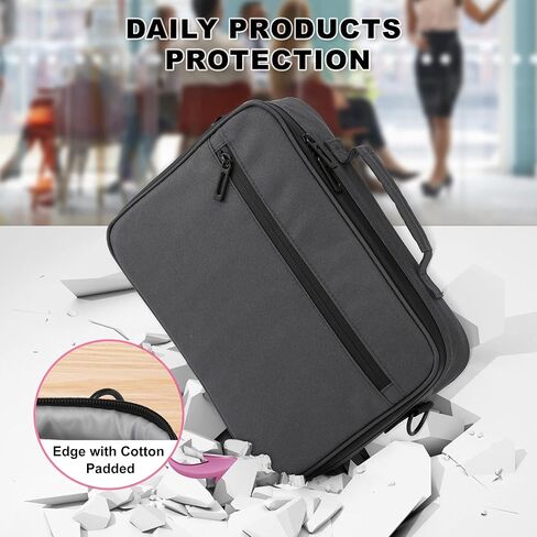 حقيبة حمل من الكتاب المقدس مع سحاب مقاوم للماء وحزام كتف قابل للتعديل، غطاء حافظة كتاب حمل بمقبض، جيوب متعددة وفتحات أقلام للرجال والنساء والأطفال، 12 (طول) × 8.6 (عرض) × 2.56 (طول) بوصة (رمادي) in Kuwait