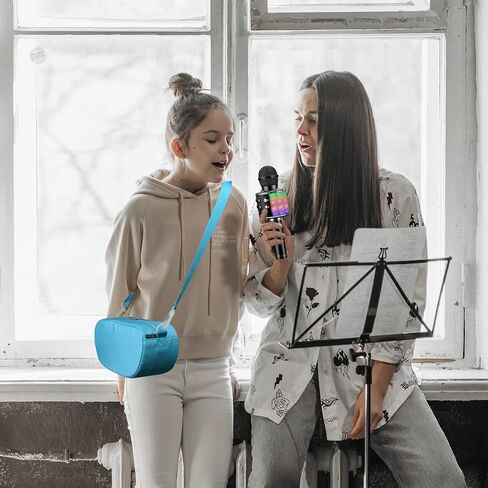 Beautyflier Kids Karaoke Bluetooth Microphone Bag Case Compatible with Bluefire/for BONAOK/for OVELLIC/for Creattop Wireless Karaoke Microphone Holder Storage Fits for Mic Handheld Speaker (Blue) in Saudi Arabia