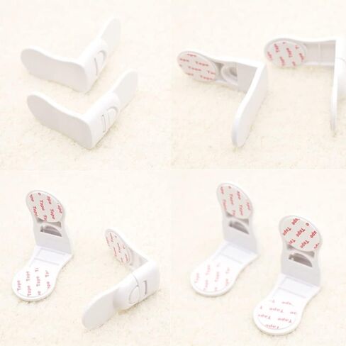 6 قطع من أقفال خزانة سلامة الأطفال، أقفال أمان لأدراج الأطفال، أقفال خزانة لحماية الأطفال، أقفال خزانة مع مواد لاصقة قوية للخزائن والأدراج وخزانة القمامة (أبيض) in Kuwait