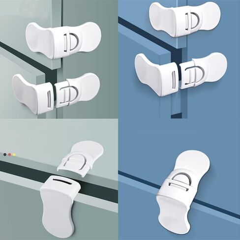 6 قطع من أقفال خزانة سلامة الأطفال، أقفال أمان لأدراج الأطفال، أقفال خزانة لحماية الأطفال، أقفال خزانة مع مواد لاصقة قوية للخزائن والأدراج وخزانة القمامة (أبيض) in Kuwait