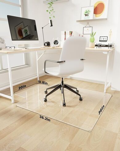 سجادة كرسي YSAGi للأرضيات الصلبة، سجادات مكتب شفافة سهلة الانزلاق للكراسي الدوارة والأرضيات الصلبة، سجادات أرضية شفافة شديدة التحمل للمنزل والمكتب (36 × 48 بوصة، شفافة مع الشفاه) in Kuwait