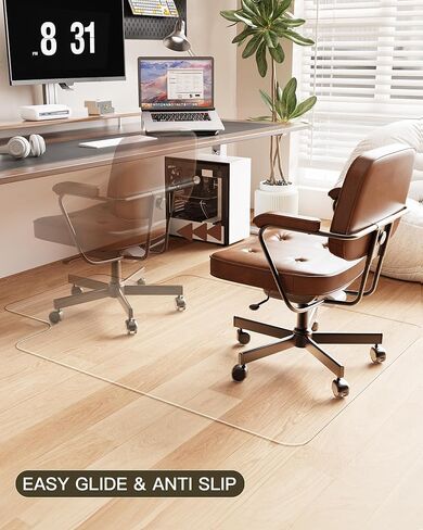 سجادة كرسي YSAGi للأرضيات الصلبة، سجادات مكتب شفافة سهلة الانزلاق للكراسي الدوارة والأرضيات الصلبة، سجادات أرضية شفافة شديدة التحمل للمنزل والمكتب (36 × 48 بوصة، شفافة مع الشفاه) in Kuwait