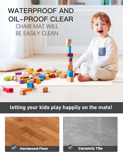 سجادة كرسي YSAGi للأرضيات الصلبة، سجادات مكتب شفافة سهلة الانزلاق للكراسي الدوارة والأرضيات الصلبة، سجادات أرضية شفافة شديدة التحمل للمنزل والمكتب (36 × 48 بوصة، شفافة مع الشفاه) in Kuwait