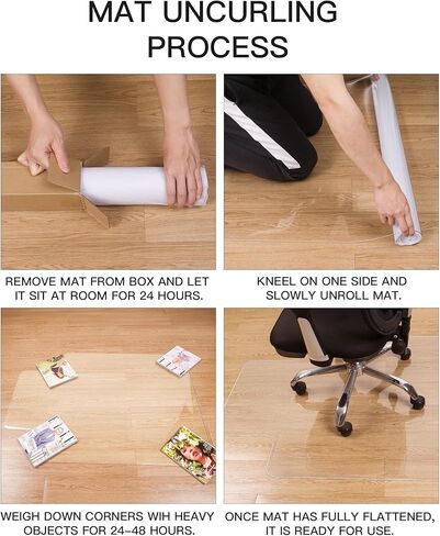 سجادة كرسي YSAGi للأرضيات الصلبة، سجادات مكتب شفافة سهلة الانزلاق للكراسي الدوارة والأرضيات الصلبة، سجادات أرضية شفافة شديدة التحمل للمنزل والمكتب (36 × 48 بوصة، شفافة مع الشفاه) in Kuwait