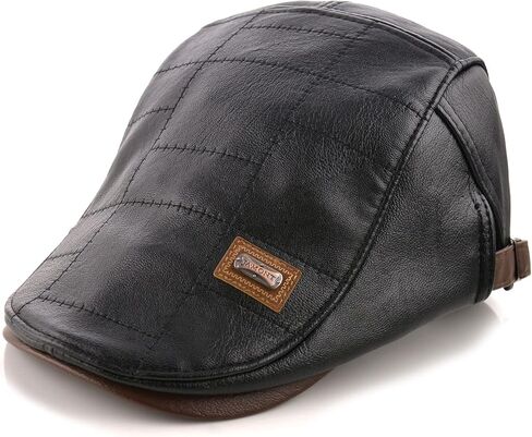 M MOACC Men Adjustable Leather Cap Newsboy Hat Driving Hats for Winter Flat Caps in Saudi Arabia