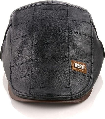 M MOACC Men Adjustable Leather Cap Newsboy Hat Driving Hats for Winter Flat Caps in Saudi Arabia
