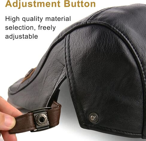 M MOACC Men Adjustable Leather Cap Newsboy Hat Driving Hats for Winter Flat Caps in Saudi Arabia