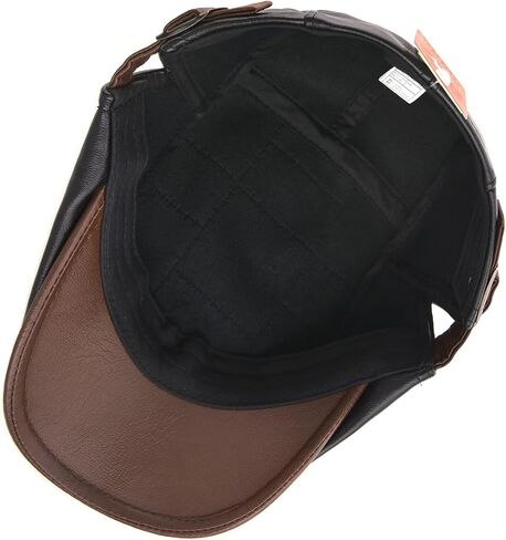 M MOACC Men Adjustable Leather Cap Newsboy Hat Driving Hats for Winter Flat Caps in Saudi Arabia