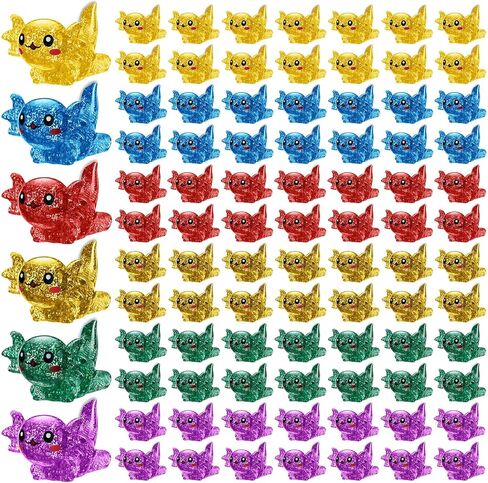 96 Pcs Mini Axolotl Resin Glitter Axolotl Resin Figurine Mini Axolotl Figures Cute Miniature Axolotl Ornament for DIY Craft Garden Aquarium Dollhouse Potted Plants Decoration in Saudi Arabia