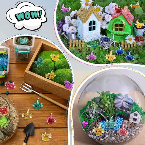 96 Pcs Mini Axolotl Resin Glitter Axolotl Resin Figurine Mini Axolotl Figures Cute Miniature Axolotl Ornament for DIY Craft Garden Aquarium Dollhouse Potted Plants Decoration in Saudi Arabia