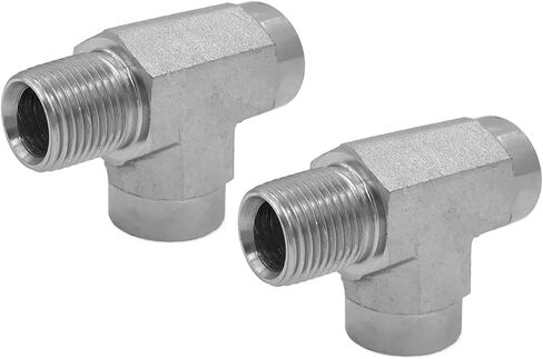 (2-PACK) 5602-08-08-08 تركيب المحول الهيدروليكي 1/2 بوصة ذكر (1/2 بوصة -14 NPTF) × 1/2 بوصة أنثى (1/2 بوصة -14 NPTF) × 1/2 بوصة أنثى (1/2"-14 NPTF) أنبوب تي على شكل حرف T من الفولاذ الكربوني in Kuwait