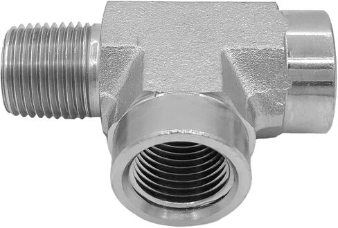 (2-PACK) 5602-08-08-08 تركيب المحول الهيدروليكي 1/2 بوصة ذكر (1/2 بوصة -14 NPTF) × 1/2 بوصة أنثى (1/2 بوصة -14 NPTF) × 1/2 بوصة أنثى (1/2"-14 NPTF) أنبوب تي على شكل حرف T من الفولاذ الكربوني in Kuwait