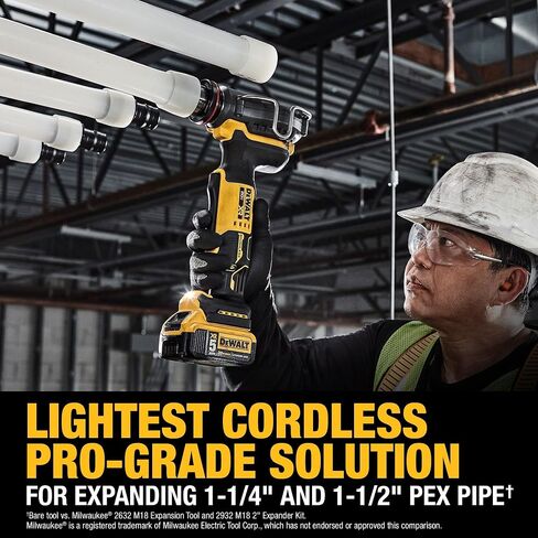 مجموعة أدوات توسيع DEWALT 20V MAX XR PEX مع رؤوس توسيع 1 بوصة و1-1/4 بوصة و1-1/2 بوصة، وبطارية وشاحن متضمن (DCE410P1) in Kuwait