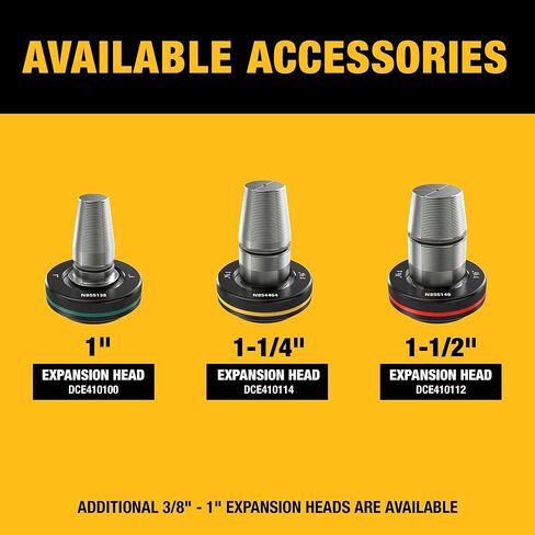 مجموعة أدوات توسيع DEWALT 20V MAX XR PEX مع رؤوس توسيع 1 بوصة و1-1/4 بوصة و1-1/2 بوصة، وبطارية وشاحن متضمن (DCE410P1) in Kuwait
