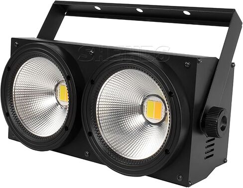 SHEHDS Blinder Lights Par Lights 200W COB 2 عيون أبيض بارد + أبيض دافئ (3200K-5600K CT) 90 درجة شعاع ملاك أضواء الجمهور صب غلاف من الألومنيوم DMX512 صوت تنشيط المرحلة غسل الضوء للكنيسة الحزب in Kuwait