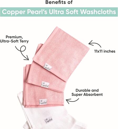 Copper Pearl 6 Ultra Soft Baby Bath Washcloths Premium Large Soft Sesame Scribbles 11" x 11" Towels in Saudi Arabia