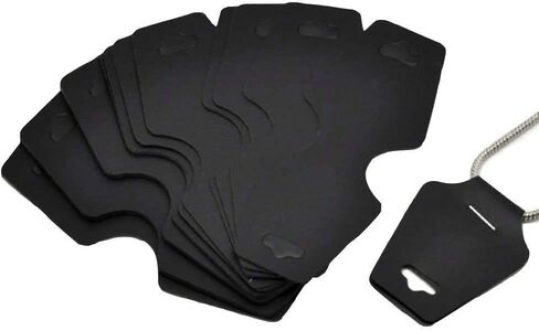 200pcs Blank Black PP Jewelry Necklace Bracelet Display Hanging Cards Price Tags Jewelry Accessory Display (200) in Saudi Arabia