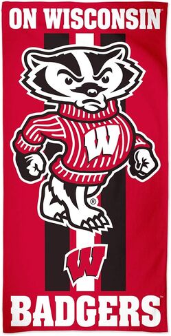 NCAA Wisconsin Badgers NCAA Wisconsin Badgers Fiber Beach Towel 9lb 30" x 60", Multi Color, na in Saudi Arabia