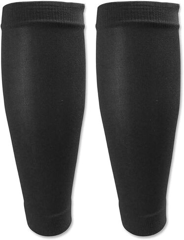 Optimized Soccer Shin Guard Sleeves - Black, Secure Fit for Maximum Protection, Comes in a 2-Pack in Saudi Arabia