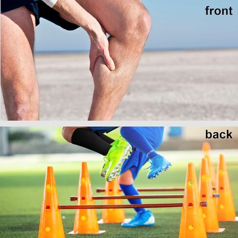 Optimized Soccer Shin Guard Sleeves - Black, Secure Fit for Maximum Protection, Comes in a 2-Pack in Saudi Arabia
