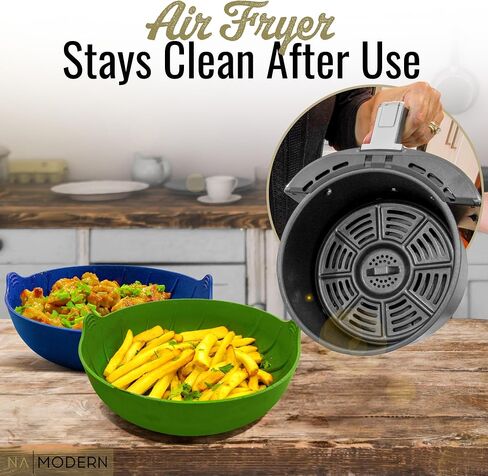 Platinum Silicone Air Fryer Liners - EXTRA STRONG - Medical & Baby Grade Silicone - 8 Inch Round (2 Pack) - Reusable Liner for Airfryer Basket - Non-Stick Tray For 4 to 7 Quart Air Fryers in Saudi Arabia
