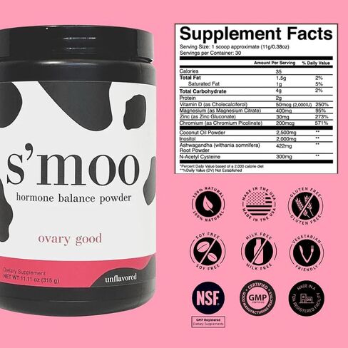 S’moo Ovary Good - Unflavored | Inositol Blend for PCOS, Hormone Balance & Fertility | Regulate Cycle, Improve Energy Levels, Ovarian Function, Hormonal Acne & More (30 Servings) in Saudi Arabia