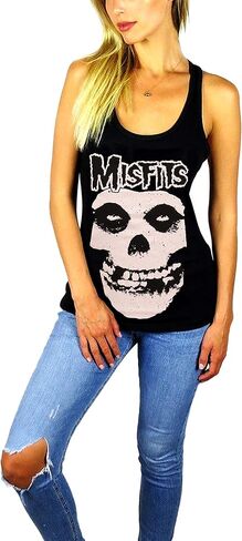 قميص بدون أكمام للسيدات من Global Misfits Racerback (الولايات المتحدة، ألفا، كبير، عادي، عادي، أسود) in Kuwait