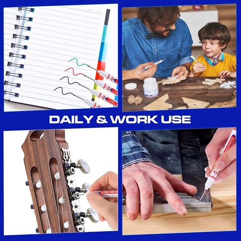 36 Pieces Deep Hole Marker Pens 20 mm Deep Drill Hole Long Nib Marker Multi Purpose Waterproof Carpenter Marker Pens Colorful Long Nose Markers for Bathroom Woodworking in Kuwait