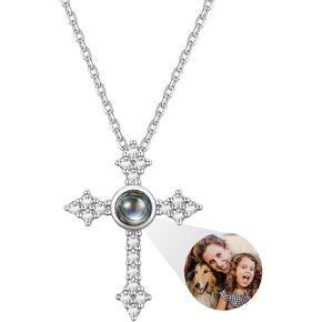 Custom4U صورة شخصية الصليب قلادة للنساء مخصص قلادة صورة الإسقاط مع صورة داخل مجوهرات الإيمان المخصصة عيد الأم هدية تذكارية دينية مسيحية لها in Kuwait
