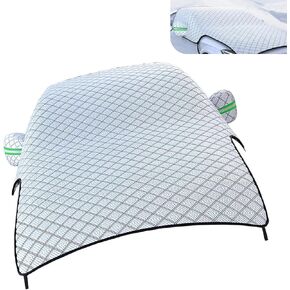Car Windshield Snow Cover, Oversized Reinforced Vehicle Hood Mirror Protector, All Weather for Snow, Sun, Rain, Dust, Universal for All Seasons (Silver) in Kuwait