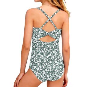 WIQI Girls Swimsuit One Piece Bathing Suit Quick Dry Adjustable Straps Crossback Floral Print Girls' Swimwear 9-16Y in Kuwait