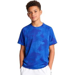 تي شيرت نشط للأولاد، ناعم وسريع الجفاف، أداء رياضي، تي شيرت شبابي ماص للرطوبة، قميص رياضي للمدرسة، صالة الألعاب الرياضية، كرة القدم in Kuwait