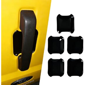 واقي خدش وعاء باب السيارة من LIUQING لسيارة Ford Bronco 2021-2025 4 أبواب، غطاء وعاء مقبض الباب الخارجي لملحقات Ford Bronco (أسود) in Kuwait