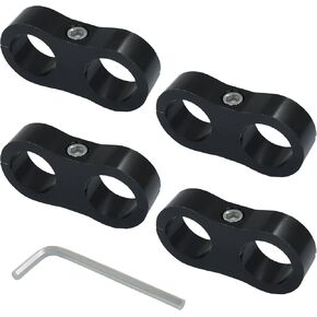 Murtenze 4 Pack AN8 Hose Separator Clamp, Aluminum Fuel Line Mounting Clamp, Black Hose Fitting Adapter, for Fuel Hose, Oil Line, Brake Line and Gas Line in Kuwait