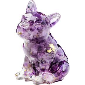 الكريستال الطبيعي الراتنج الفرنسية البلدغ قطرات ديكور المنزل هدية تمثال الكلب مجموعة للصلصال (الجمشت) in Kuwait