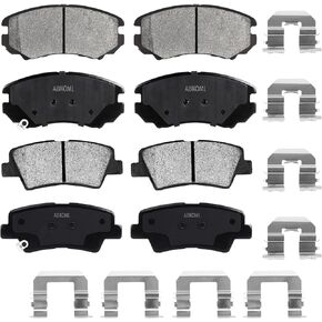 مجموعة وسادات فرامل قرصية سيراميك ممتازة أمامية وخلفية تناسب كيا سول 2.4 لتر 2010-2013، لسيارة هيونداي سوناتا 2008-2010، لسيارة هيونداي إلنترا 2010، 8 قطع (مع الأجهزة) in Kuwait