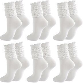 6 Pairs Ruffle Scrunch Boot Socks Womens Slouch Soft Warm Knit Legging Socks for Women Ruffle Boot Sock in Kuwait