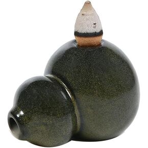Ceramic Backflow Incense Burner, Gourd-Shaped Waterfall Smoke Holder, Handmade Classical Zen Incense Holder for Meditation, Home Decor & Tea Room in Kuwait