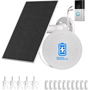 4W Solar Panel for Ring Doorbell Built-in 5200mAh Battery Compatible with Ring Video Doorbell 3, 3 Plus, 4 & Battery Doorbell Plus - IP66 Waterproof, 13.1ft Long Charging Cable in Kuwait