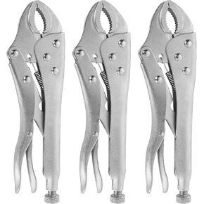3 PCS VISE-GRIP Curved Jaw Locking Pliers (10inch) with Wire Cutter Curved Jaw for tightening,clamping,twisting,and turning,Chrome-vanadium Steel Curved Jaw Locking Vise Plier Grips Wrench in Kuwait