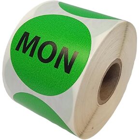 LABELSANDMORE Days of The Week - Monday (MON) Labels Inventory Day Adhesive Stickers 2" Round, 500 PCS in Kuwait