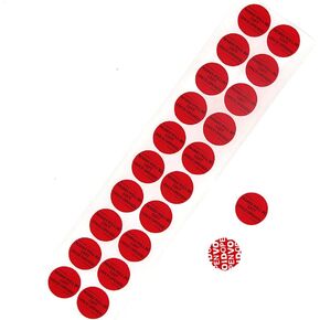 Solitary Walker 200Pcs Tamper Evident Security Void Stickers Diameter 1 inch Round Red Complete Transfer Tamper Proof Labels Safety Torn up Invalid Seals Tape in Kuwait
